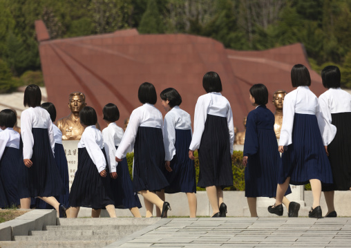 North Korean students in Taesongsan revolutionary martyr's cemetery, DGC, Pyongyang, North Korea