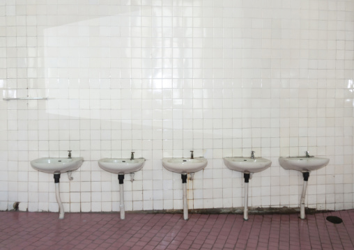 Sinks in the victorious fatherland liberation war museum, DGC, Pyongyang, North Korea