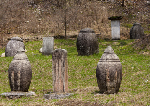 Funerary jars for the monks in Pohyon temple, Hyangsan county, Mount Myohyang, North Korea