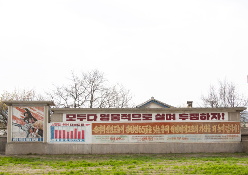 Propaganda billboard, Kangwon Province, Wonsan, North Korea