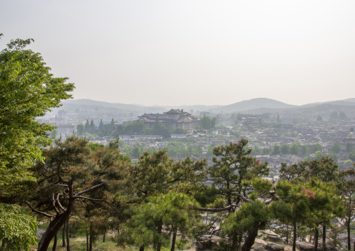 High angle view of the Korean houses in the old town, North Hwanghae, Kaesong, North Korea