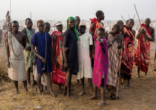 Group of Mundari tribe men, Central Equatoria, Terekeka, South Sudan