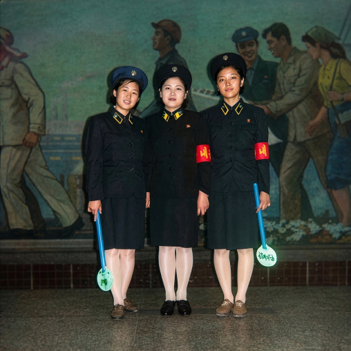 North Korean subway employees, DGC, Pyongyang, North Korea