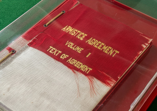 Armistice agreement in the peace museum, North Hwanghae, Panmunjom, North Korea