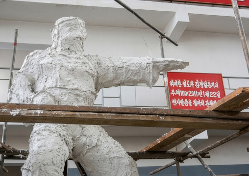 Construction of a bronze statue at Mansudae art studio, DGC, Pyongyang, North Korea