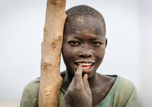 Mundari tribe boy covered in ash, Central Equatoria, Terekeka, South Sudan