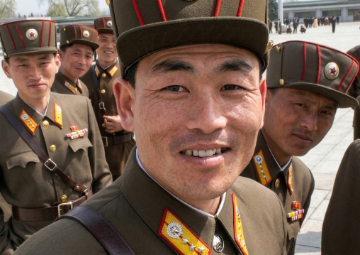 North Korean soldiers looking at camera, DGC, Pyongyang, North Korea