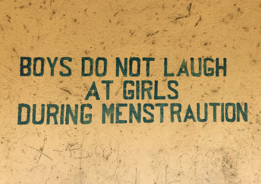 Mural on a school about menstruations, Boya Mountains, Imatong, South Sudan