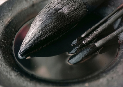 Traditional Chinese writing brush and black ink, Huating County, Shanghai, China