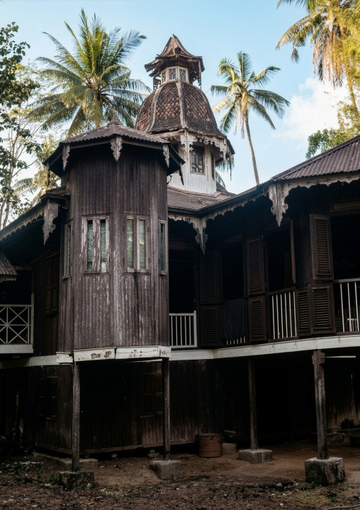 Old wooden monastery, Yangon region, Yangon, Myanmar