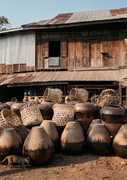 Baskets and jars, Yangon region, Yangon, Myanmar