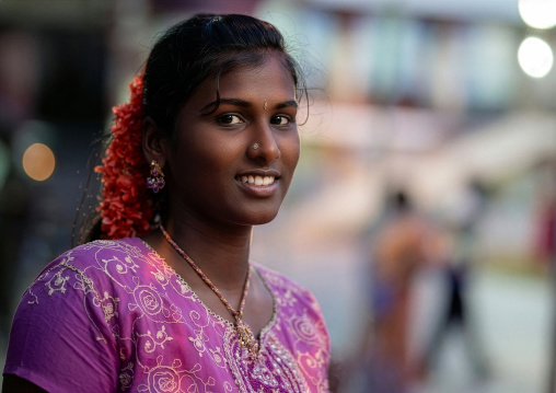 Indian Singaporean young woman portrait, Central Region, Singapore, Singapore