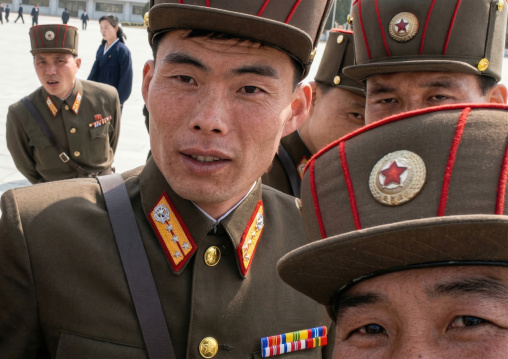 North Korean soldiers looking at camera, DGC, Pyongyang, North Korea