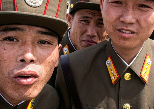 North Korean soldiers looking at camera, DGC, Pyongyang, North Korea