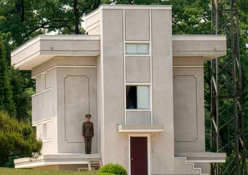 North Korean soldier in the JSA of the DMZ, North Hwanghae Province, Panmunjom, North Korea