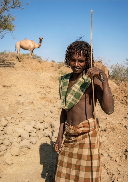 Afar tribe man in the danakil depression, Afar region, Dallol, Ethiopia