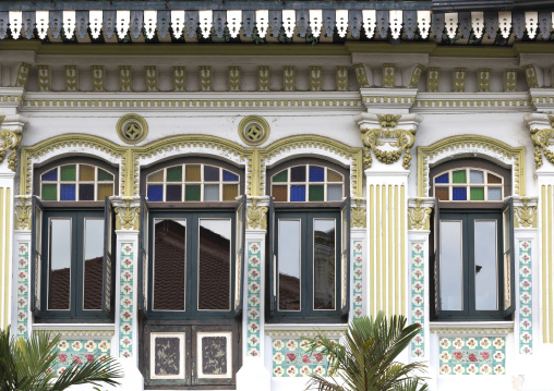 Colorful heritage shophouses along Koon Seng Road, Central Region, Singapore, Singapore