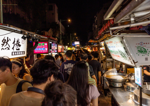 Crowd in Nanjichang night market, Zhongzheng District, Taipei, Taiwan