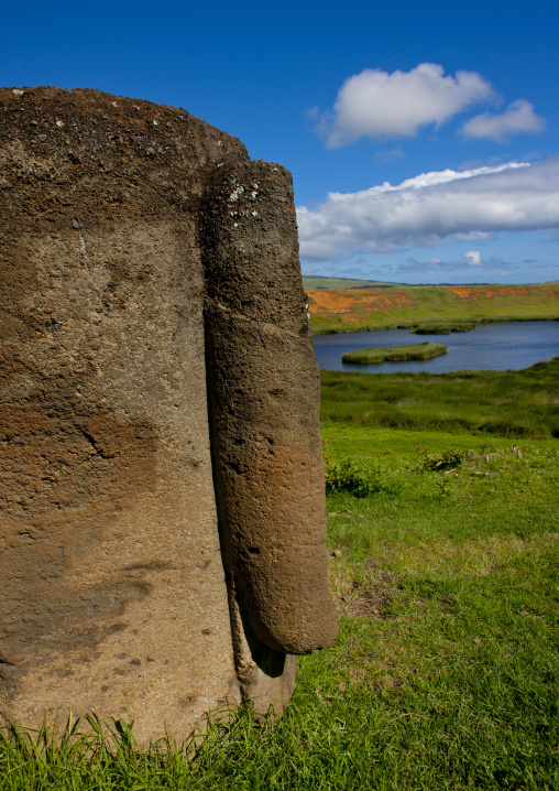 Moai in rano raraku, Easter Island, Hanga Roa, Chile