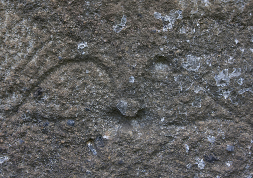 Petroglyph eyes in rano raraku, Easter Island, Hanga Roa, Chile