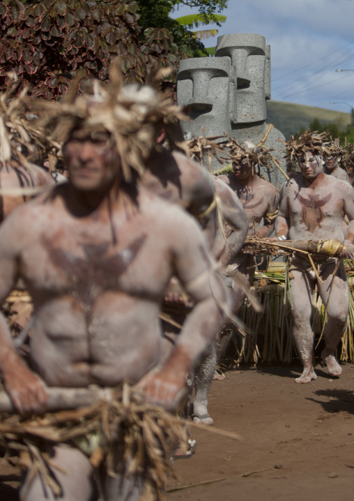 Carnival parade during  in tapati festival, Easter Island, Hanga Roa, Chile
