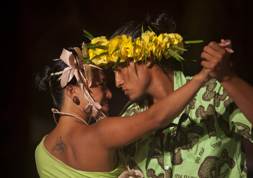 Tango competition during tapati festival, Easter Island, Hanga Roa, Chile
