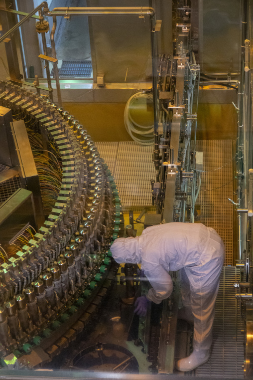 Production of Asahi beer inside Asahi breweries, Kyushu region, Fukukoa, Japan