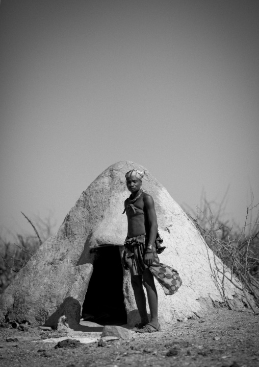 Muhimba Man In Front Of His Hut, Village Of Elola, Angola