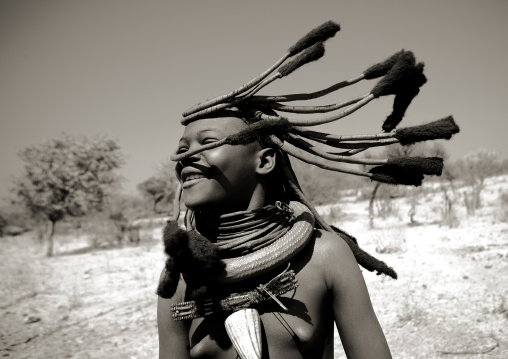 Himba Girl Called Manginete, Dancing, Village Of Hoba Haru, Angola