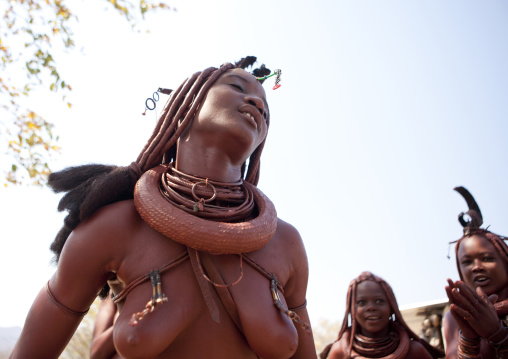 Himba Woman Dancing, Village Of Hoba Haru, Angola