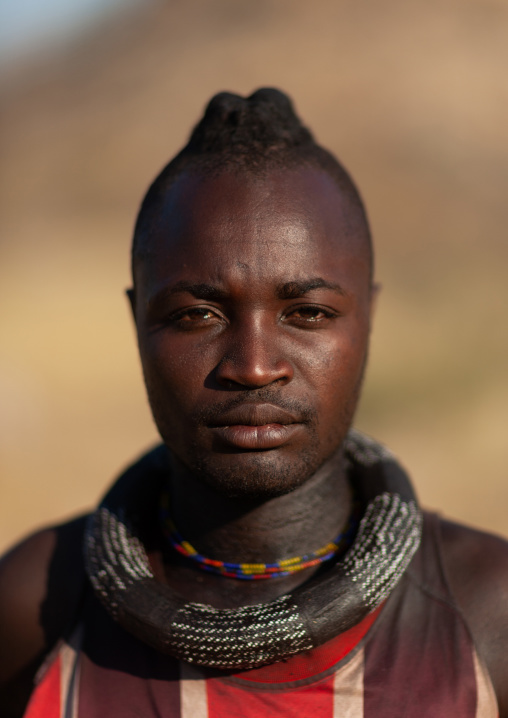 Portrait of a Himba tribe man, Cunene Province, Oncocua, Angola