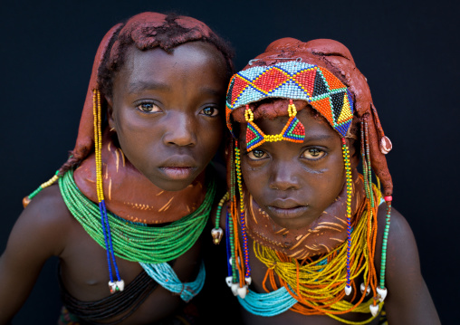 Mumuhuila tribe children portrait, Huila Province, Chibia, Angola