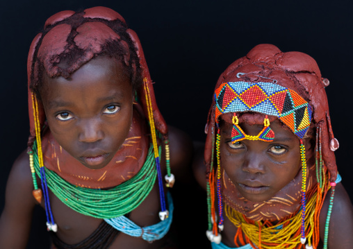 Mumuhuila tribe children portrait, Huila Province, Chibia, Angola