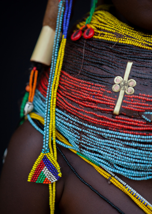 Mumuhuila tribe woman necklaces, Huila Province, Chibia, Angola