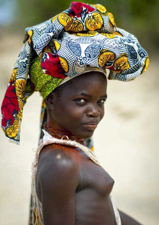 Mukubal Girl With Traditional Headgear, Virie Area, Angola