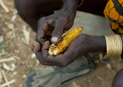 Mukubal With Corn In The Hands, Virie Area, Angola