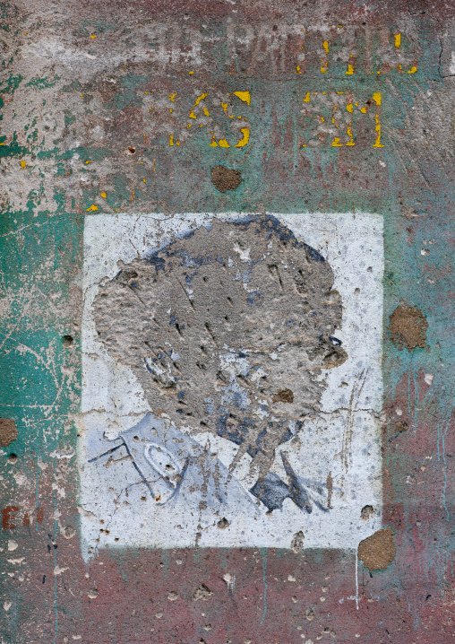 Destroyed Propaganda Painting On A Wall, Angola