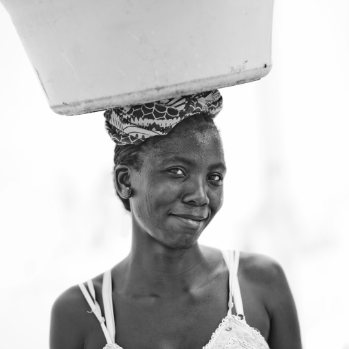 Woman Carrying A Basin On Her Head, Benguela, Angola