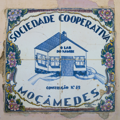 Porcelain Plate Of A Cooperative In Namibe Town, Angola