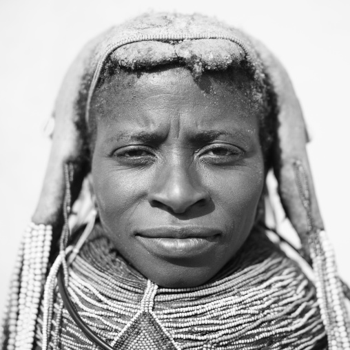 Mwila Woman With Vilanda Necklace At Huila Town Market, Angola