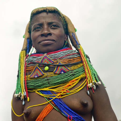 Mwila Woman With Vilanda Necklace, Huila Town Market, Angola