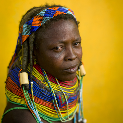 Mwila Woman With Vilanda Necklace, Huila Town Market, Angola