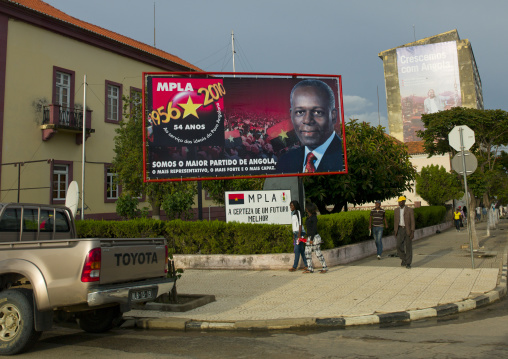 Mpla Election Campaign Billboard In The Street, Lubango, Angola