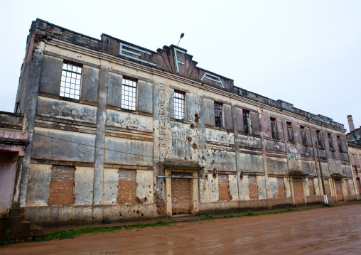 Old Portuguese Factory Riddled With Bullet Impacts, Kuito, Angola