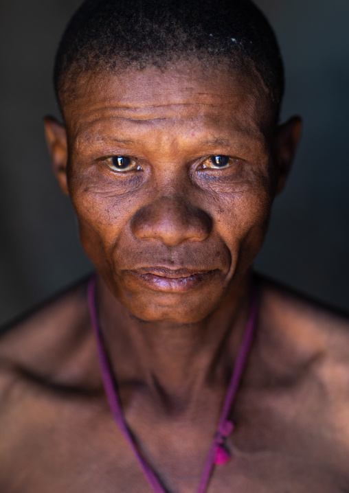 San tribe man portrait, Huila Province, Chibia, Angola