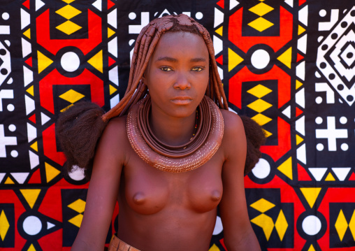Batwa tribe young married woman, Cunene Province, Oncocua, Angola