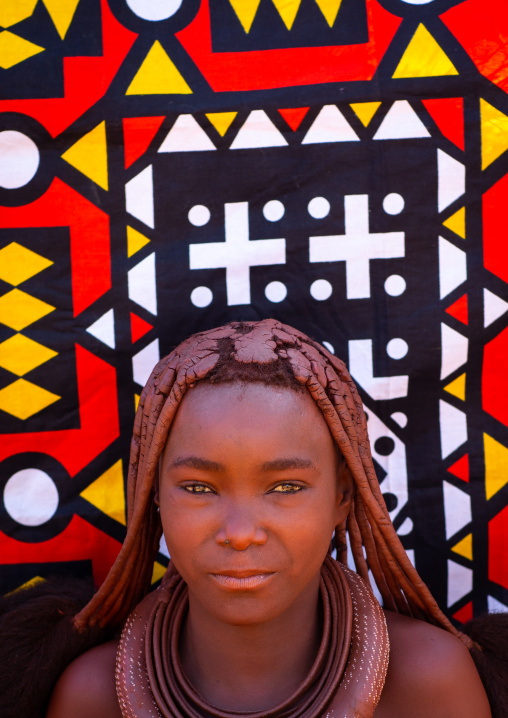 Batwa tribe young married woman, Cunene Province, Oncocua, Angola