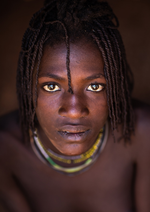 Batwa tribe young woman who will soon be married, Cunene Province, Oncocua, Angola