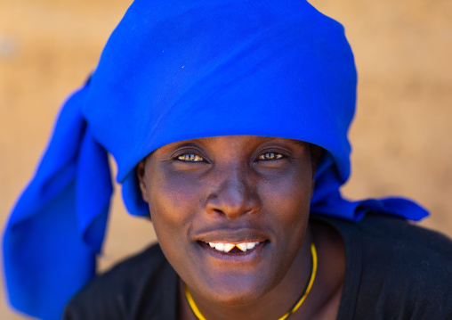 Cuepe tribe woman with sharpened teeth, Cunene Province, Curoca, Angola