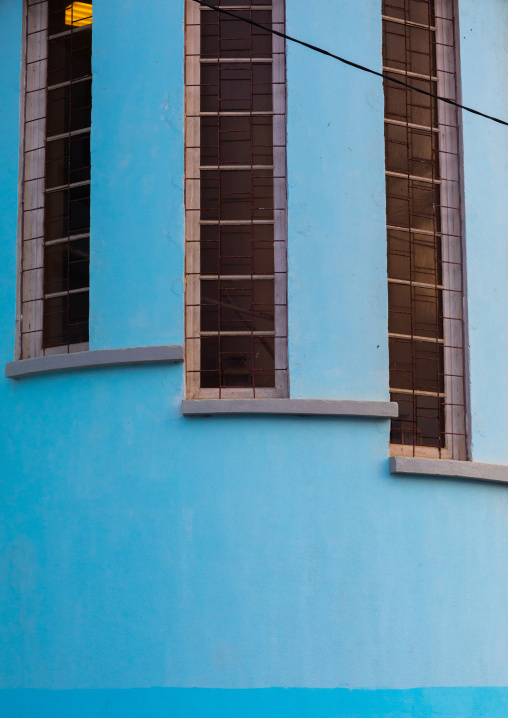Windows  of an old portuguese colonial building, Namibe Province, Namibe, Angola